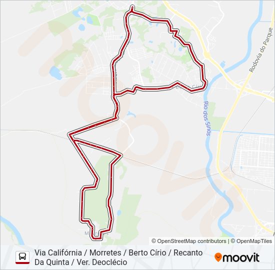 Mapa da linha R40 MORRETES de ônibus