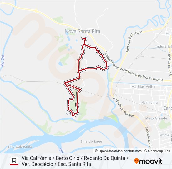 Mapa da linha R41 MORRETES de ônibus