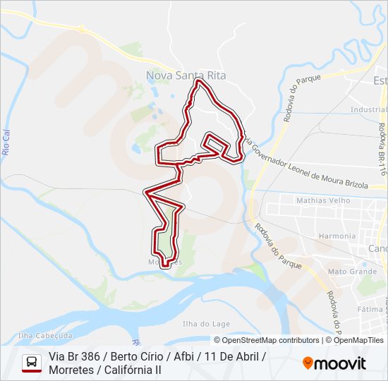 Mapa da linha R41 MORRETES de ônibus