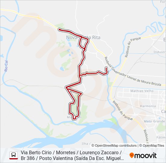 Mapa da linha R41 MORRETES de ônibus
