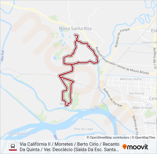 Mapa da linha R41 MORRETES de ônibus