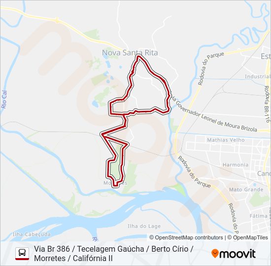 Mapa da linha R42 MORRETES de ônibus
