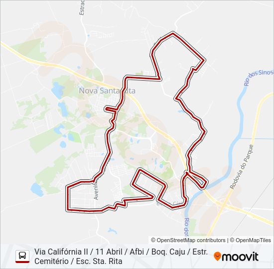 Mapa da linha C10 BERTO CÍRIO / CAJU de ônibus