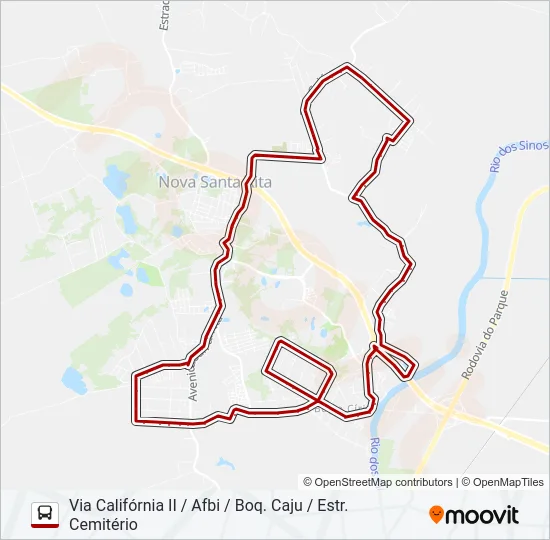 C10 BERTO CÍRIO / CAJU Bus Line Map