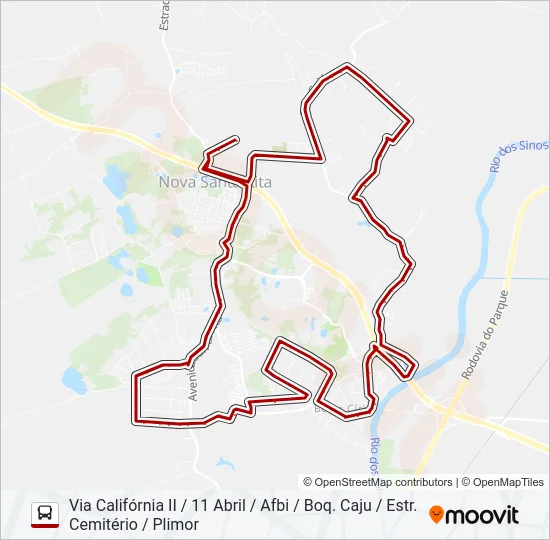 C10 BERTO CÍRIO / CAJU Bus Line Map