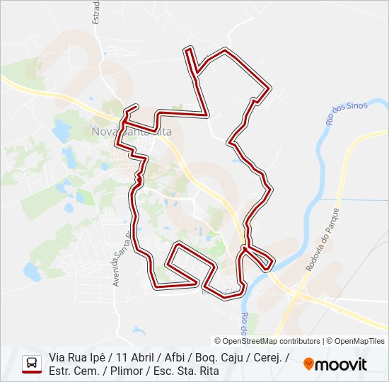 Mapa da linha C10 BERTO CÍRIO / CAJU de ônibus