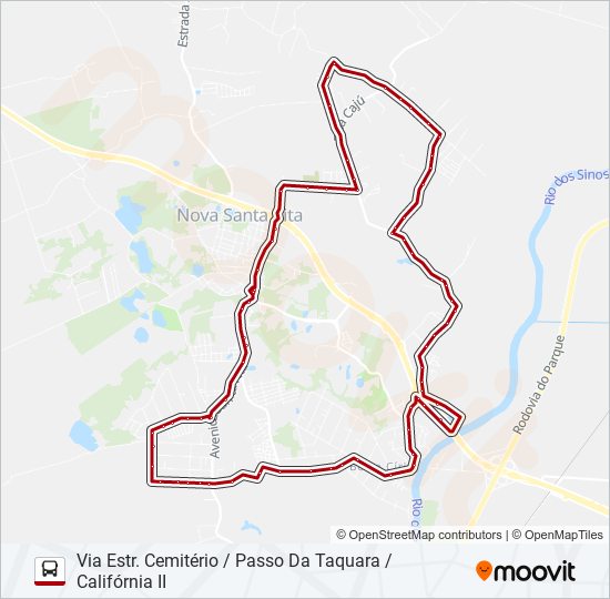 Mapa da linha C21 CAJU / BERTO CÍRIO de ônibus