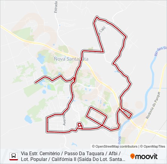 Mapa da linha C21 CAJU / BERTO CÍRIO de ônibus