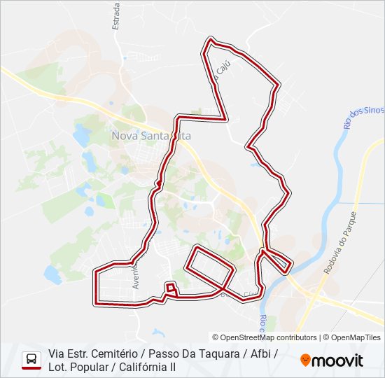 Mapa da linha C21 CAJU / BERTO CÍRIO de ônibus