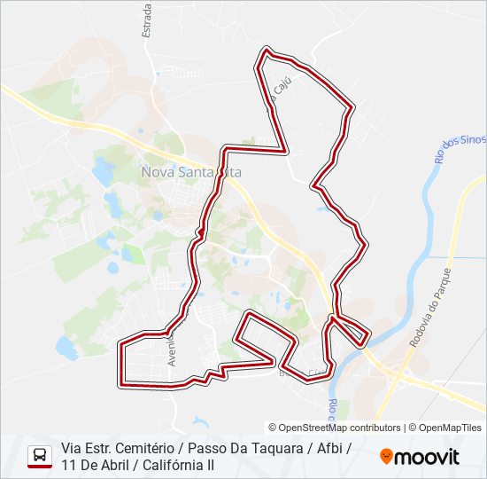 Mapa da linha C21 CAJU / BERTO CÍRIO de ônibus