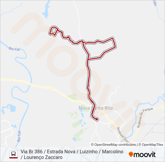 Mapa da linha R52 SANGA FUNDA / COOPAN de ônibus