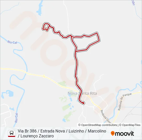 R52 SANGA FUNDA / COOPAN Bus Line Map