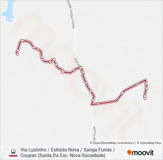 R52 SANGA FUNDA / COOPAN Bus Line Map