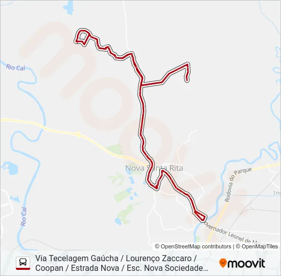 R52 SANGA FUNDA / COOPAN Bus Line Map