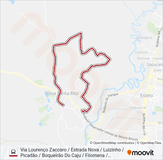 R55 SANGA FUNDA / PICADÃO Bus Line Map