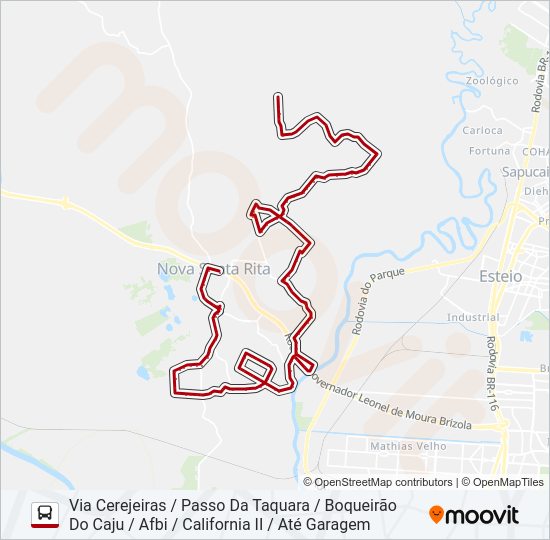Mapa da linha R60 PICADÃO / CAPÃO DO PADRE de ônibus