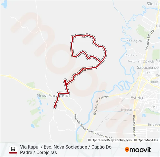 R60 PICADÃO / CAPÃO DO PADRE Bus Line Map