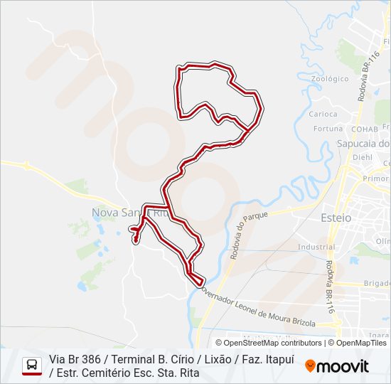 Mapa da linha R60 PICADÃO / CAPÃO DO PADRE de ônibus