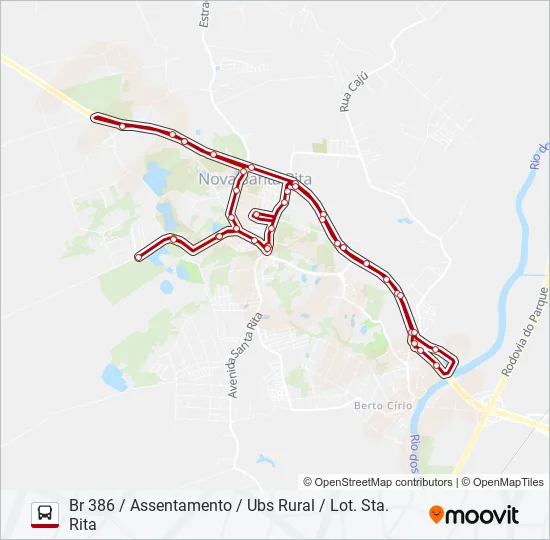 C30 ASSENTAMENTO / LOT. STA. RITA Bus Line Map