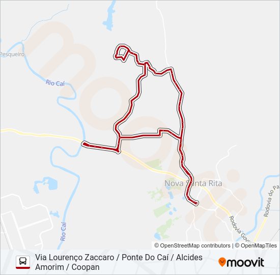Mapa da linha R53 SANGA FUNDA / PORTO DA FIGUEIRA de ônibus