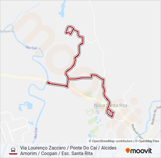 Mapa da linha R53 SANGA FUNDA / PORTO DA FIGUEIRA de ônibus