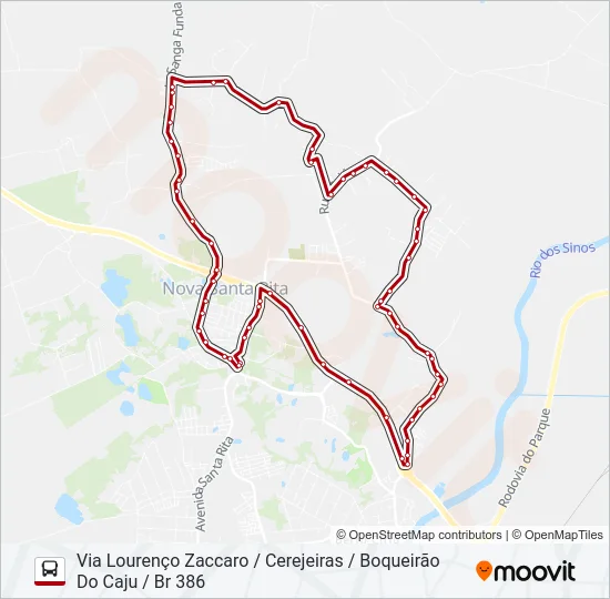 R54 SANGA FUNDA / ESTRADA DOS PIRES Bus Line Map