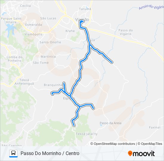 Mapa da linha L300 ESPIGÃO de ônibus
