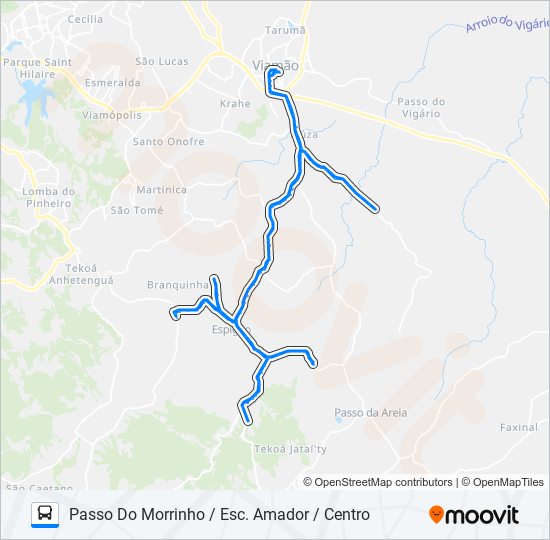 Mapa da linha L300 ESPIGÃO de ônibus