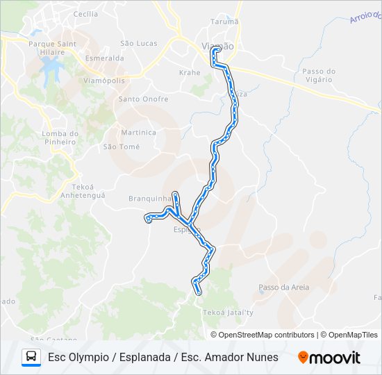 Mapa da linha L300 ESPIGÃO de ônibus