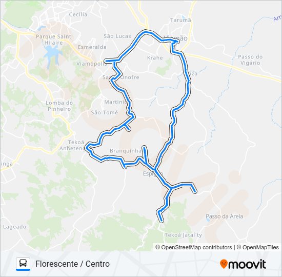 Mapa da linha L300 ESPIGÃO de ônibus