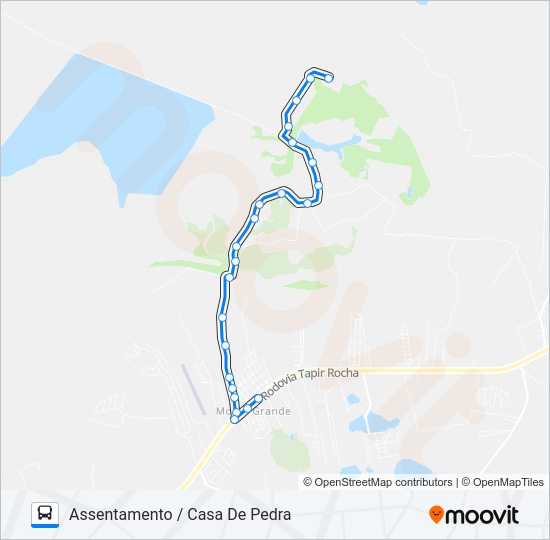 Mapa da linha L408 ASSENTAMENTO de ônibus