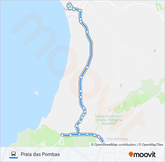 L310 PRAIA DAS POMBAS bus Line Map