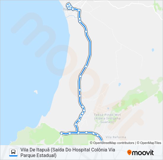 Mapa da linha L310 PRAIA DAS POMBAS de ônibus