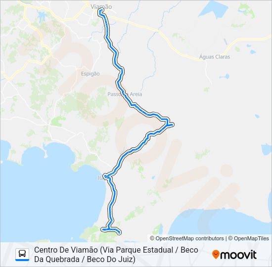 Mapa da linha L310 PRAIA DAS POMBAS de ônibus