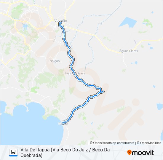 Mapa da linha L310 PRAIA DAS POMBAS de ônibus