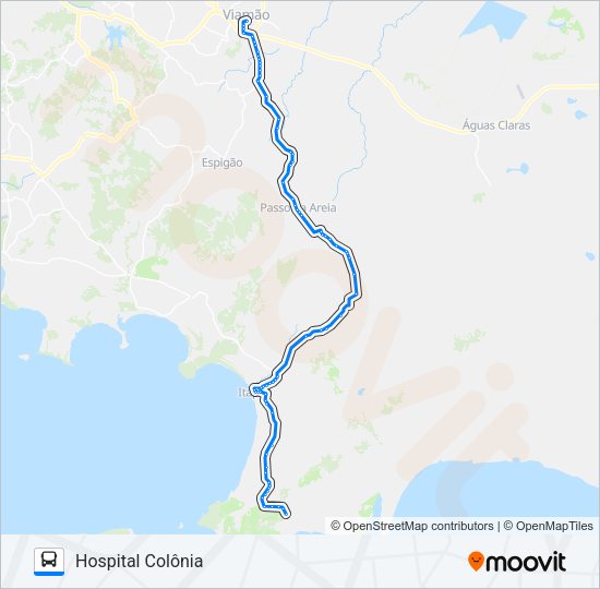 Mapa da linha L310 PRAIA DAS POMBAS de ônibus