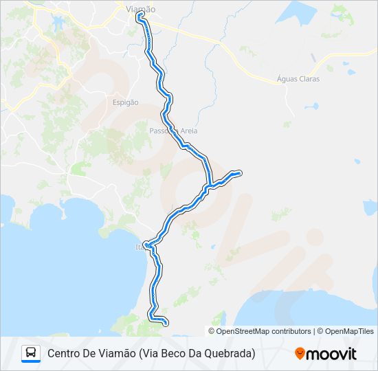 Mapa da linha L310 PRAIA DAS POMBAS de ônibus