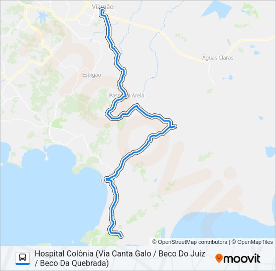 Mapa da linha L310 PRAIA DAS POMBAS de ônibus