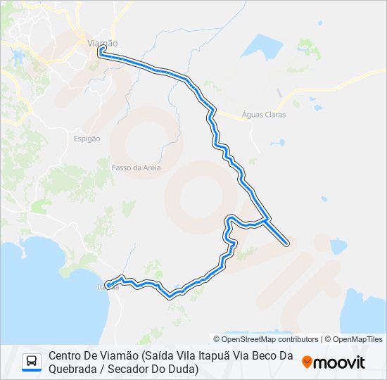 Mapa da linha L320 PIMENTA / ITAPUÃ de ônibus