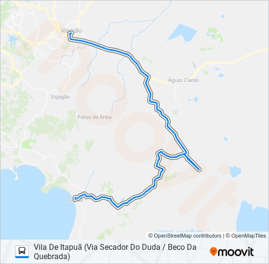 Mapa da linha L320 PIMENTA / ITAPUÃ de ônibus