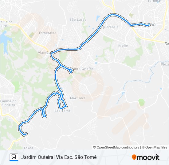 Mapa da linha L200 SÃO TOMÉ / VIAMÃO de ônibus