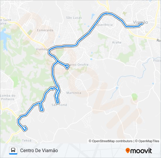 Mapa da linha L200 SÃO TOMÉ / VIAMÃO de ônibus