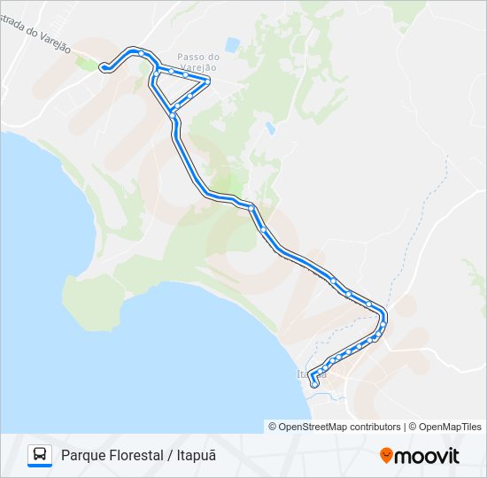 Mapa da linha L324C PARQUE FLORESTAL de ônibus