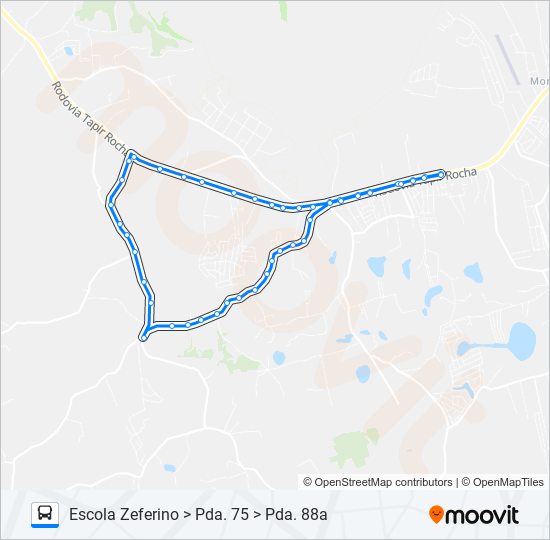 Mapa da linha L406D ESCOLAR ZEFERINO de ônibus