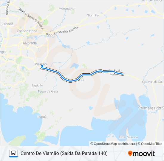 Mapa da linha L410 CAPÃO DA PORTEIRA de ônibus