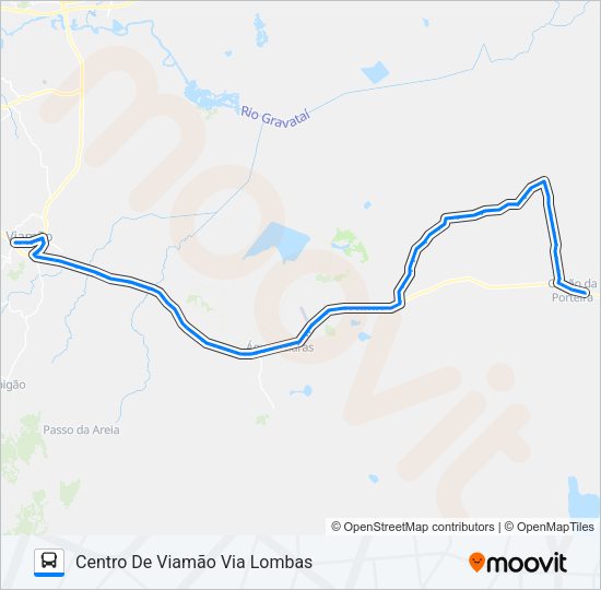 Mapa da linha L410 CAPÃO DA PORTEIRA de ônibus