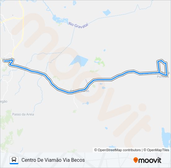 Mapa da linha L410 CAPÃO DA PORTEIRA de ônibus