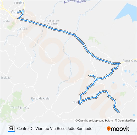 Mapa da linha L405 PIMENTA / CAETANOS de ônibus