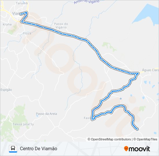 Mapa da linha L405 PIMENTA / CAETANOS de ônibus