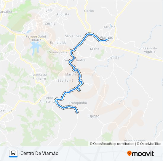 Mapa da linha L210 FLORESCENTE / VIAMÃO de ônibus